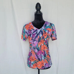 Reel Legends Performance Outfitter Freeline Tec Fishing Floral Athletic top M